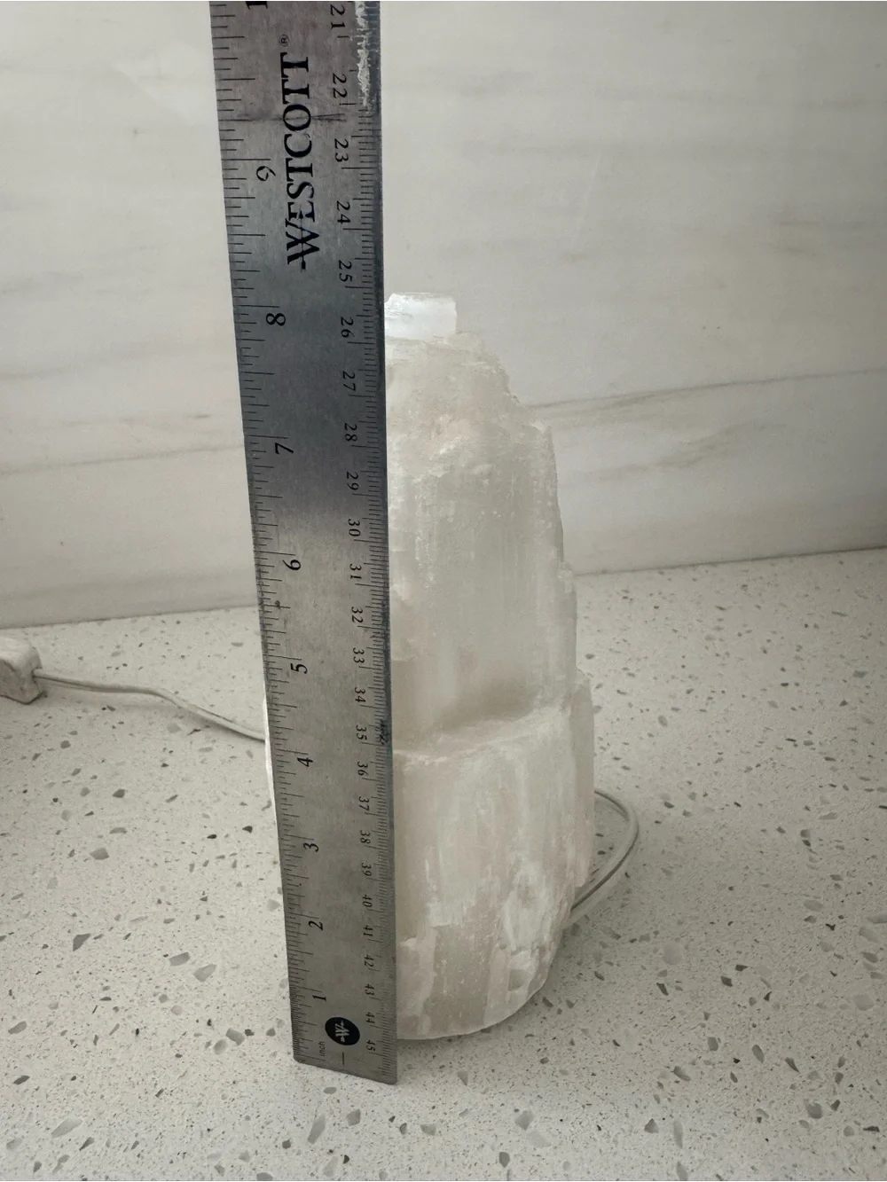 Selenite Crystal Lamp 8”x3”